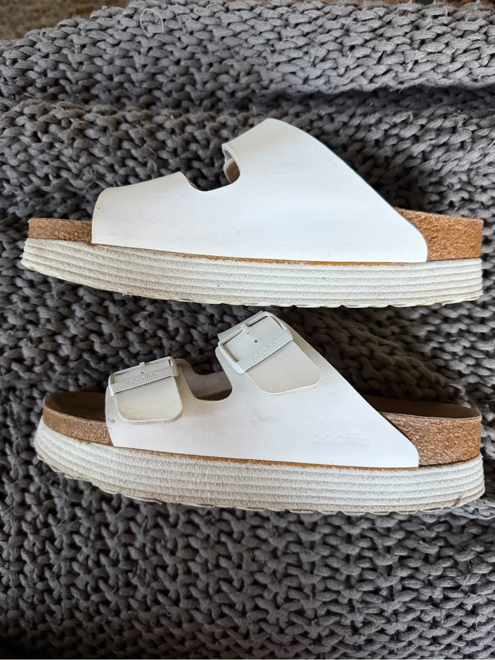 Birkenstock Arizona Flex Platform Birko-Flor Papillio, White, Size 39/8 - Picture 6 of 10